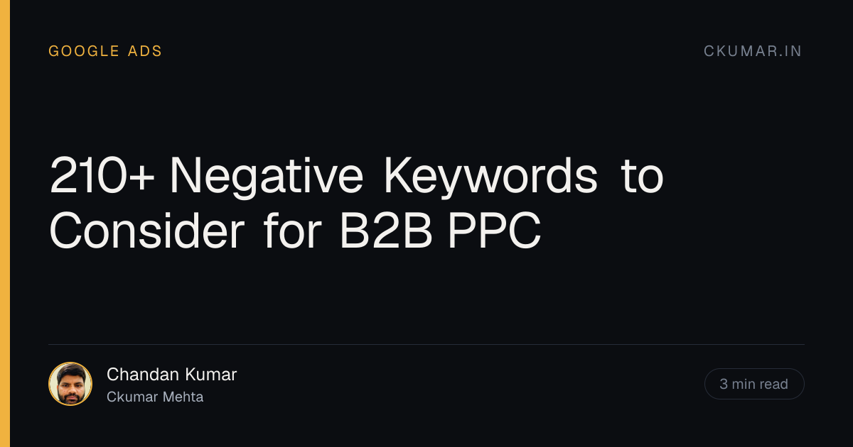 210+ Negative Keywords to Consider for B2B PPC