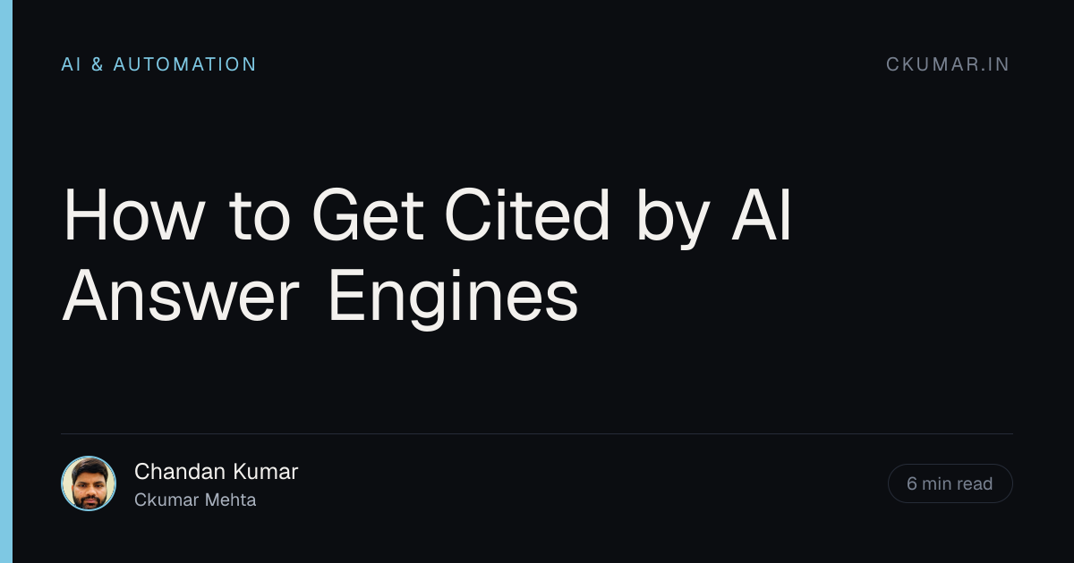 How to Get Cited by AI Answer Engines
